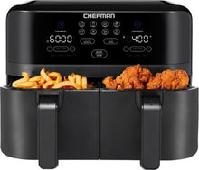 Load image into Gallery viewer, Chefman TurboFry®  9 Qt. Digital Touch Dual Basket Air Fryer - Matte Black