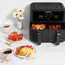 Load image into Gallery viewer, Chefman TurboFry®  9 Qt. Digital Touch Dual Basket Air Fryer - Matte Black