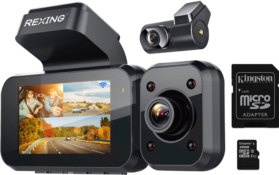 Rexing - V5 Plus 3-Channel 4K Dash Cam 2.7
