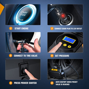 Nilight Tire Inflator Air Compressor Portable Pump