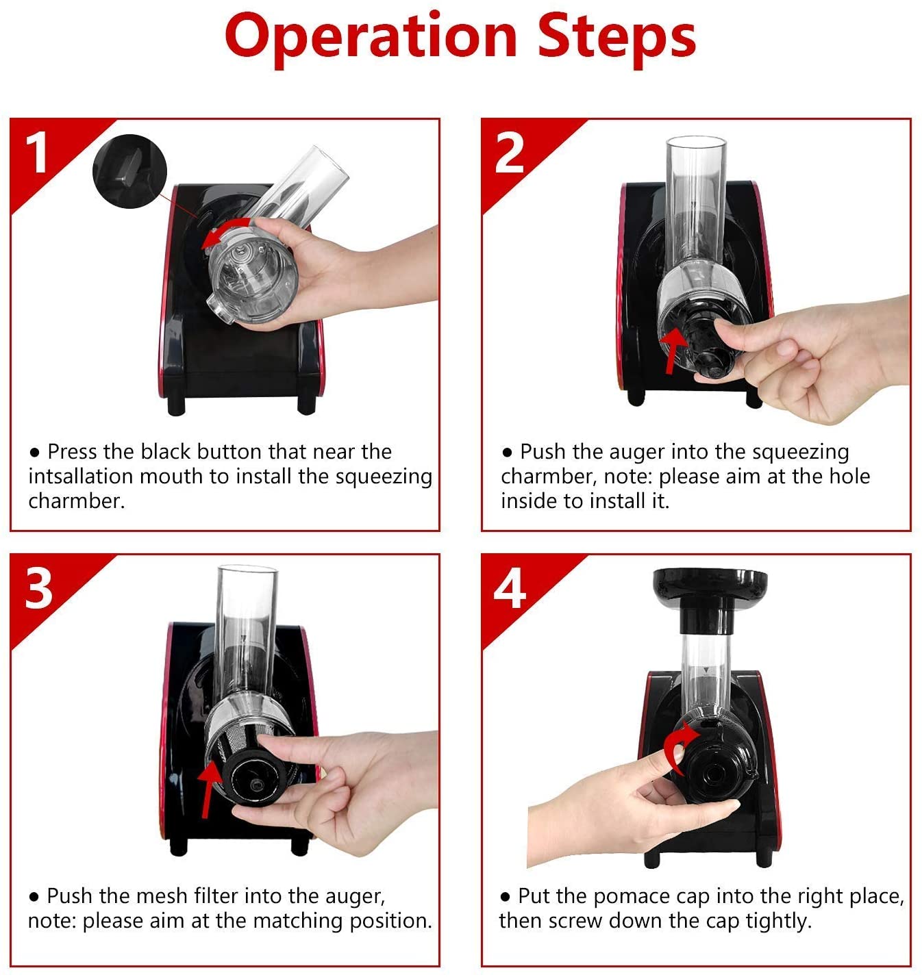 Aobosi Slow Masticating juicer Extractor, Cold Press Juicer Machine, Quiet...