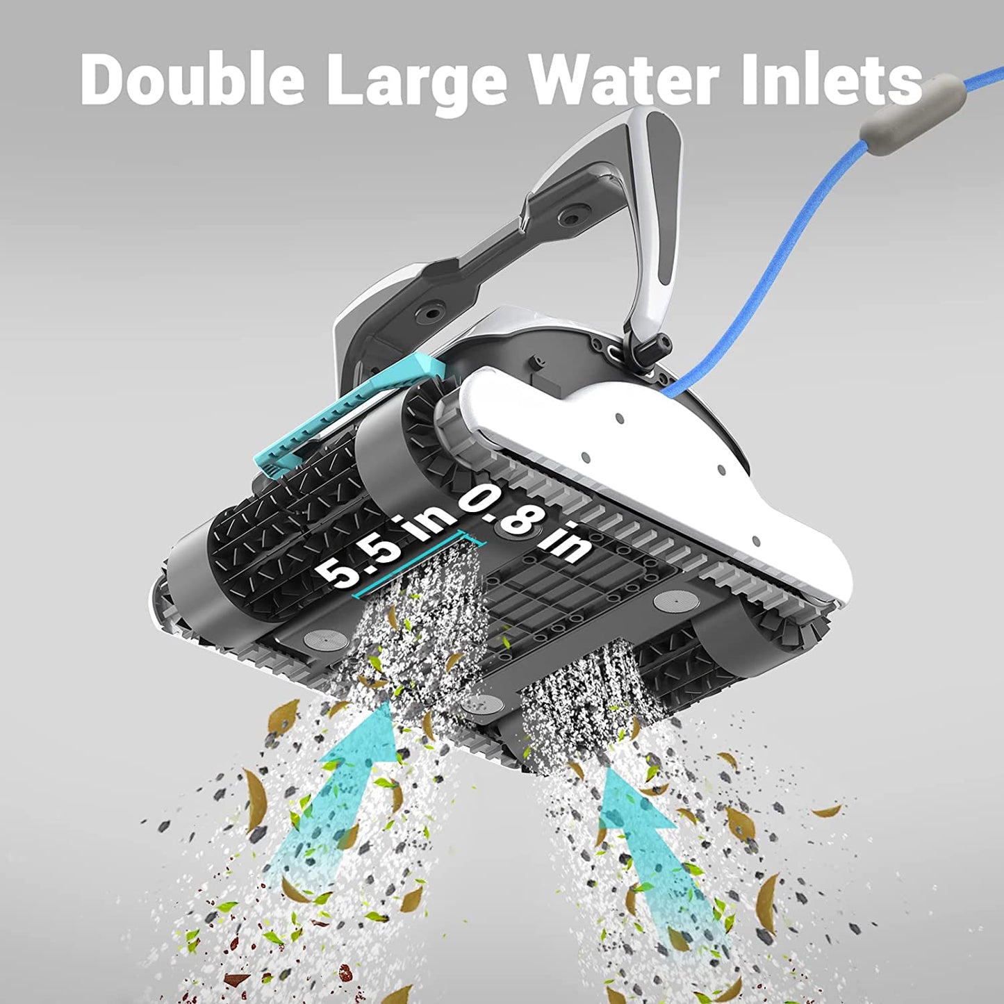 AIPER【Newest Tech】 Robotic Pool Cleaner with Wall Climbing, Automatic Gray