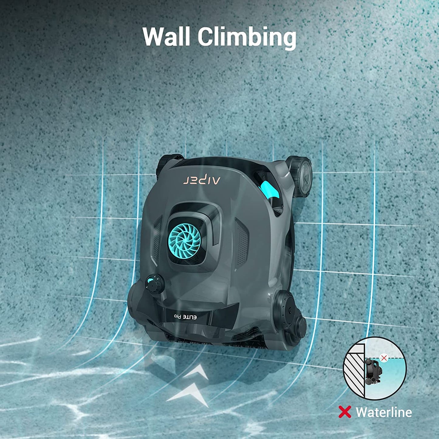 (2023 New) AIPER Elite Pro Cordless Robotic Pool Cleaner, Wall-Climbing Gray