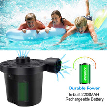 Load image into Gallery viewer, Battery Air Pump for Inflatables, Portable Mattress with 3 Nozzles...