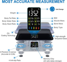 Load image into Gallery viewer, Scales for Body Weight and Fat, Lescale Large Display Scale, Black