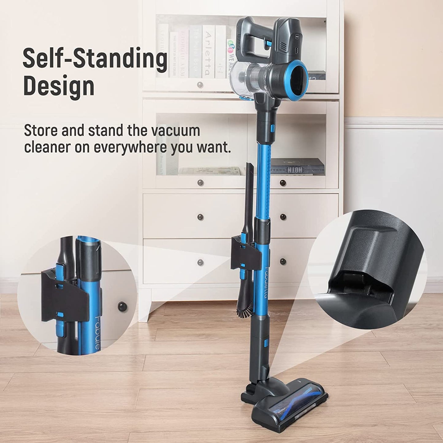 Fabuletta 24 Kpa Cordless Vacuum Cleaner - 6 in 1 Lightweight Stick Blue