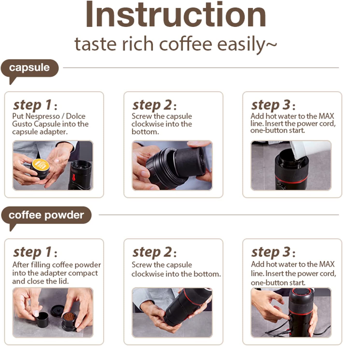 HiBREW 3-in-1 Portable Espresso Maker for Car, Nes* Premium, Green