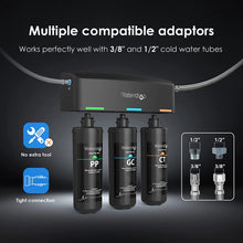 Load image into Gallery viewer, Waterdrop TSA 3-Stage Under Sink Water Filter, Direct Connect to Home Dark