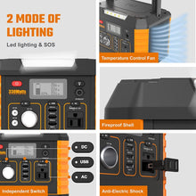 Load image into Gallery viewer, BALDR Portable Power Station 330W, Solar ‎Baldr330, Orange and Grey