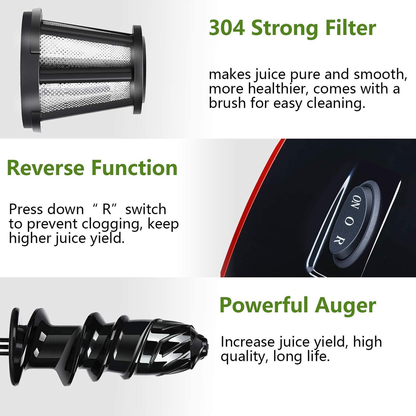 Aobosi Slow Masticating juicer Extractor, Cold Press Juicer Machine, Quiet...