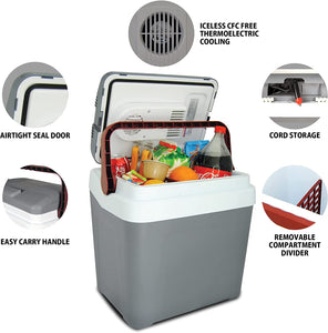 Koolatron Thermoelectric Iceless 12 Volt Cooler 26 qt (24 L), 26 Quart, Gray