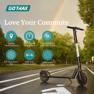 Gotrax GXL V2 Electric Scooter, 8.5" 43.3" x 17.1" x 14.6", Matt Black