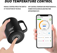 Load image into Gallery viewer, CERA+ Temperature Control Smart Mug with Lid, 14oz, Self Heating, 1.5-hr...