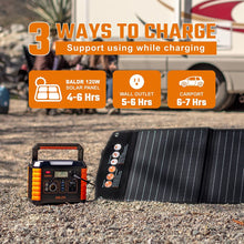 Load image into Gallery viewer, BALDR Portable Power Station 330W, Solar ‎Baldr330, Orange and Grey
