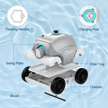 Load image into Gallery viewer, Ofuzzi Cordless Robotic Pool Cleaner, Max.120 Mins Runtime, Gray