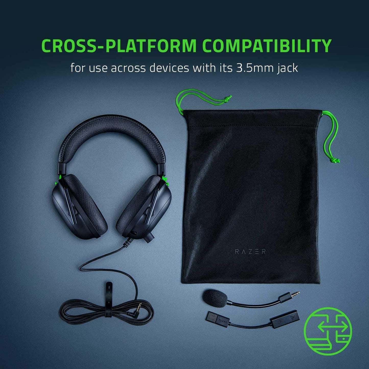 Razer BlackShark V2 Gaming Headset: THX 7.1 Spatial Headset, Classic Black