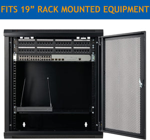 6U Wall Mount Server Cabinet Network Rack Vented Enclosure Locking Door by