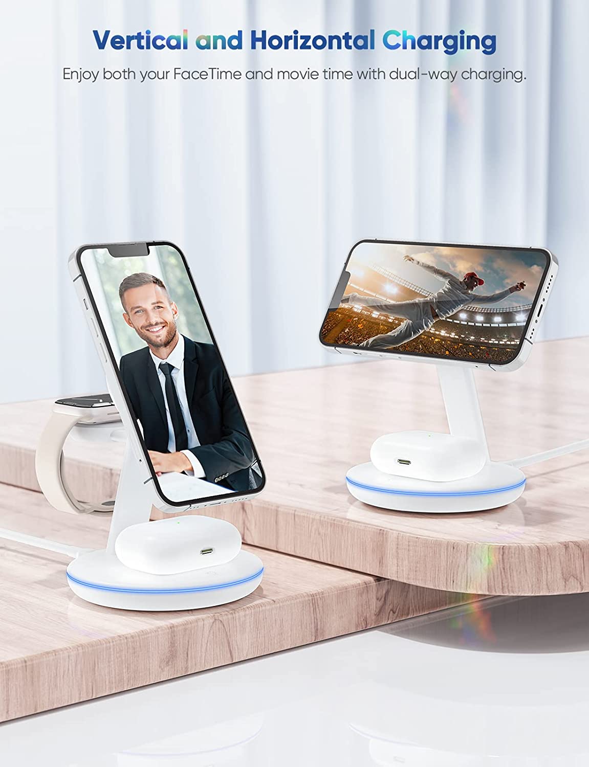 Magnetic Wireless Charging Station for Apple Series, 3-in-1 Standard White