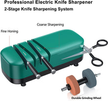 Load image into Gallery viewer, Kitchen Knife Sharpener for Straight Knives Scissors, Electric Green