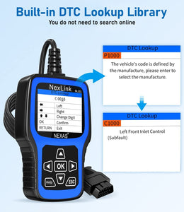 NEXAS NL101 OBD2 Scanner | Car Check Engine Light Code Reader | Free Update,...