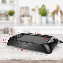 Load image into Gallery viewer, iCucina 1000 Watt Non-Stick Even-Heating Flat Electric Griddle Black