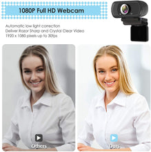 Load image into Gallery viewer, Webcam HD 1080p Web Camera, USB PC Computer with Microphone, Laptop...