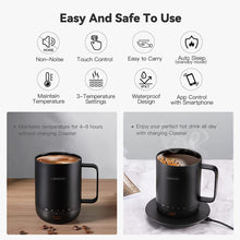 Load image into Gallery viewer, vsitoo S3 Pro Temperature Control Smart Mug with Lid, Coffee Warmer Black