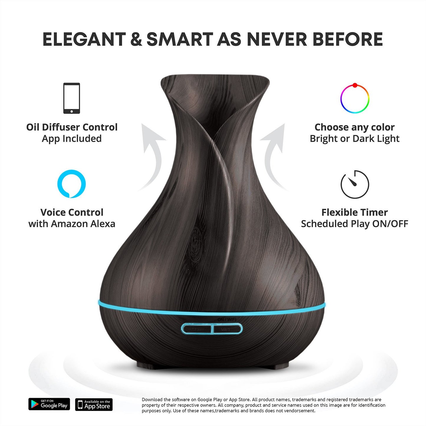 Smart Wifi Wireless Essential Oil Aromatherapy Diffuser - Works With Alexa &...