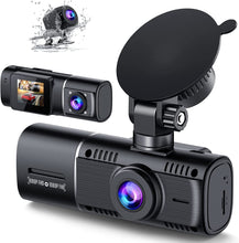 Load image into Gallery viewer, LAMTTO 3 Channel Dash Cam Front and Rear 1080P+720P+720P Car Camera IR Black