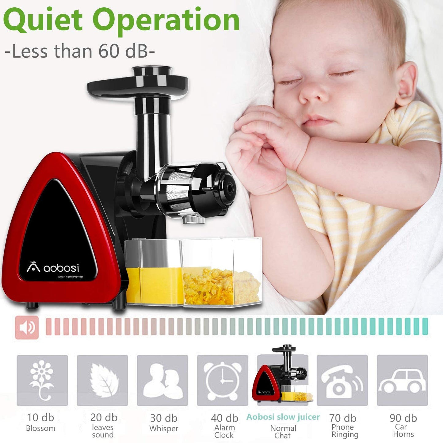 Aobosi Slow Masticating juicer Extractor, Cold Press Juicer Machine, Quiet...
