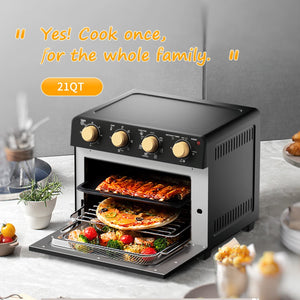 Feekaa Air Fryer Toaster Oven XL 21 QT Large Black