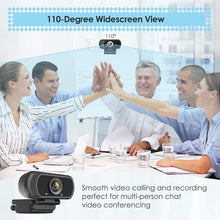 Load image into Gallery viewer, Webcam HD 1080p Web Camera, USB PC Computer with Microphone, Laptop...