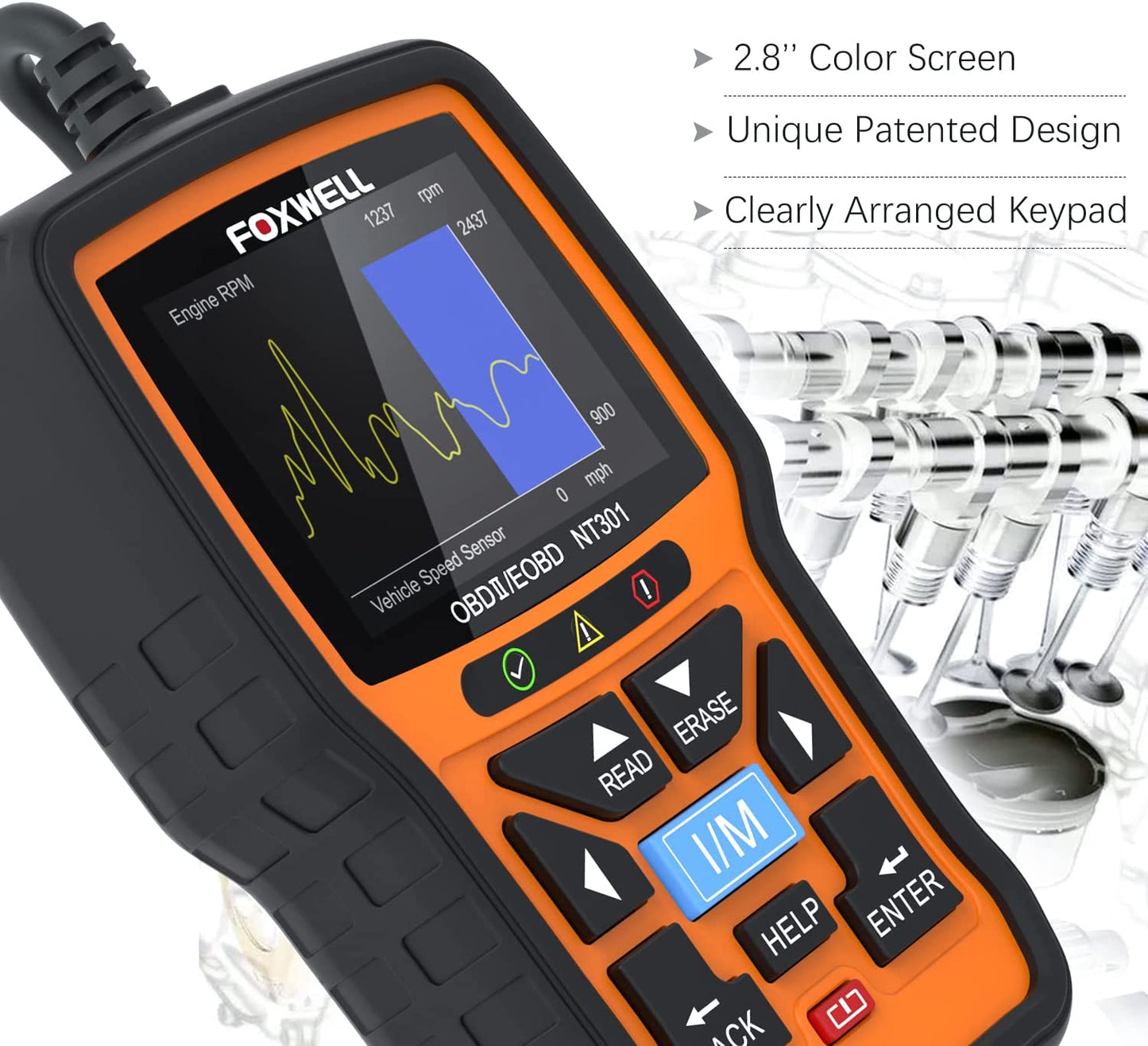 FOXWELL NT301 OBD2 Scanner Live Data Professional Mechanic OBDII Diagnostic...