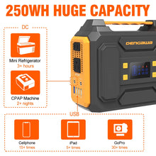 Load image into Gallery viewer, DenGaWa Portable Power Station 250Wh, Laptop Charger Lithium Battery Power...
