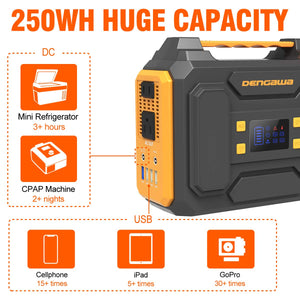 DenGaWa Portable Power Station 250Wh, Laptop Charger Lithium Battery Power...