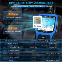 Load image into Gallery viewer, NEXAS Upgraded NL101 OBD2 Scanner Battery Test 2-in-1 Check Engine Car Fault...