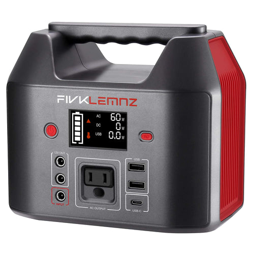FIVKLEMNZ Portable Power Station,180Wh Solar Generator Backup Camping...