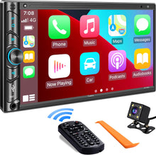 Load image into Gallery viewer, Double Din Car Stereo Compatible with Voice Control Apple Carplay - 7 Inch...