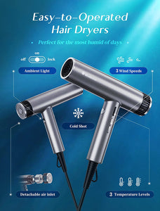 Blow Dryer, Professional Hair Dryer with Negative-Ion,105000RPM High-Speed...