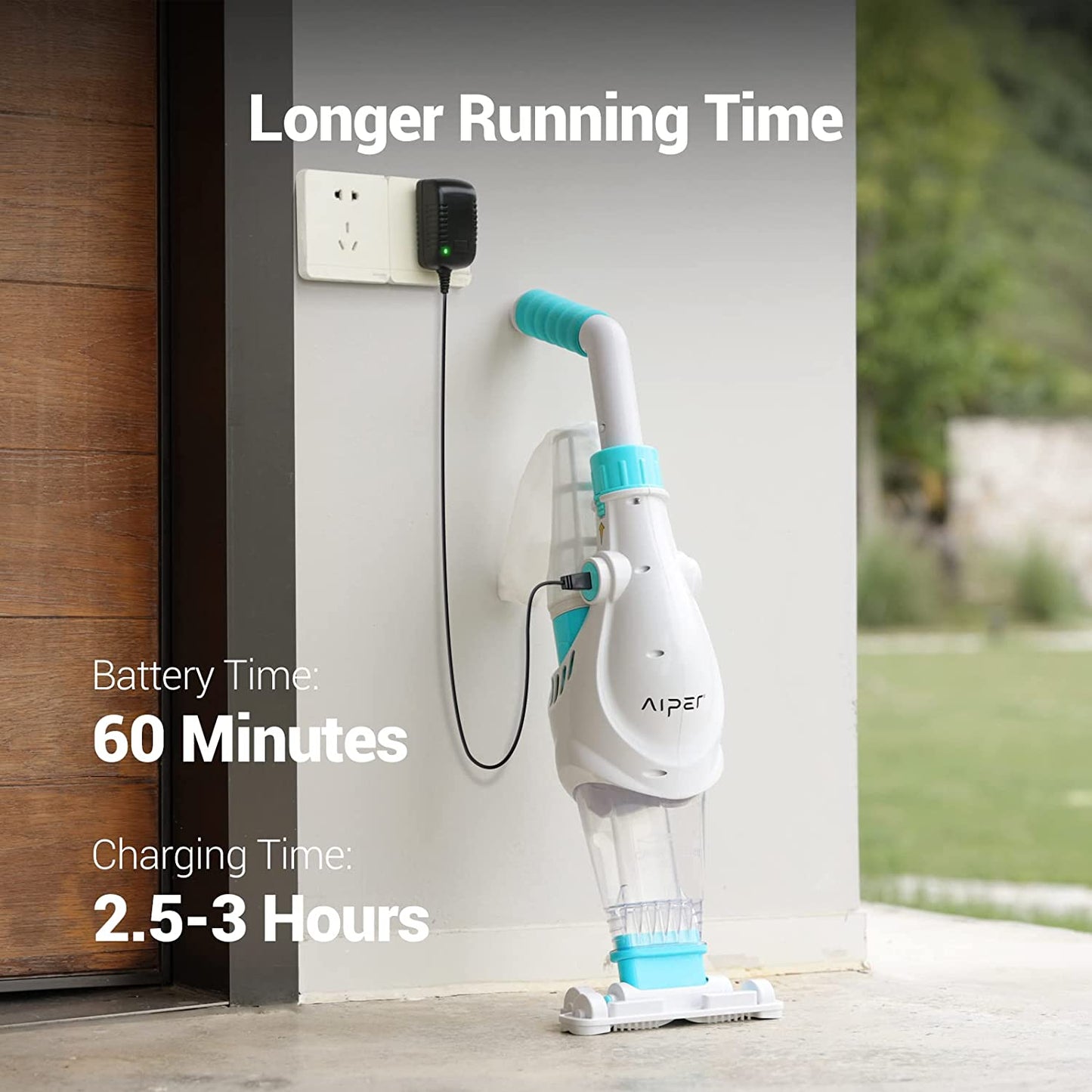 (2023 Upgraded) AIPER Cordless Pool Vacuum, Handheld Rechargeable White