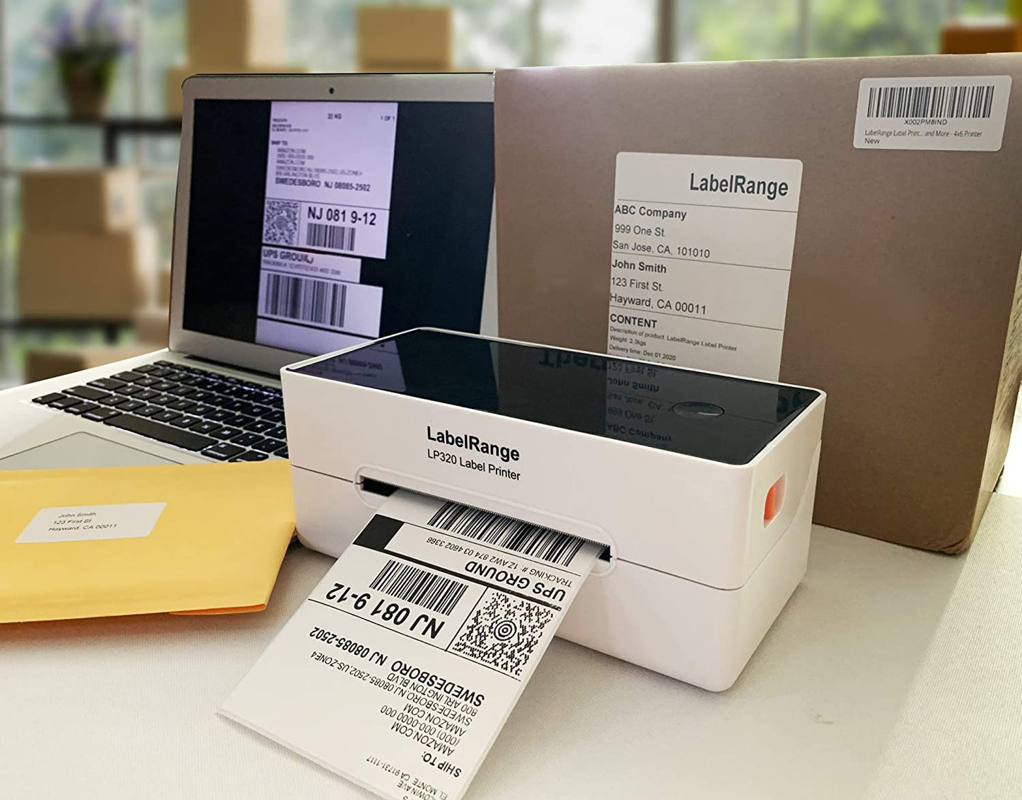 LabelRange LP320 Label Printer – High Speed 4x6 Thermal White+Orange