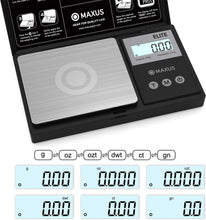 Load image into Gallery viewer, Precision Pocket Scale 200g x 0.01g, MAXUS Elite Digital Gram Black