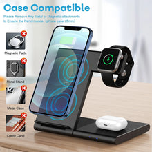 Load image into Gallery viewer, WATOE Wireless Charger 3 in 1 Charging Station for iPhone 14/13/12 Black