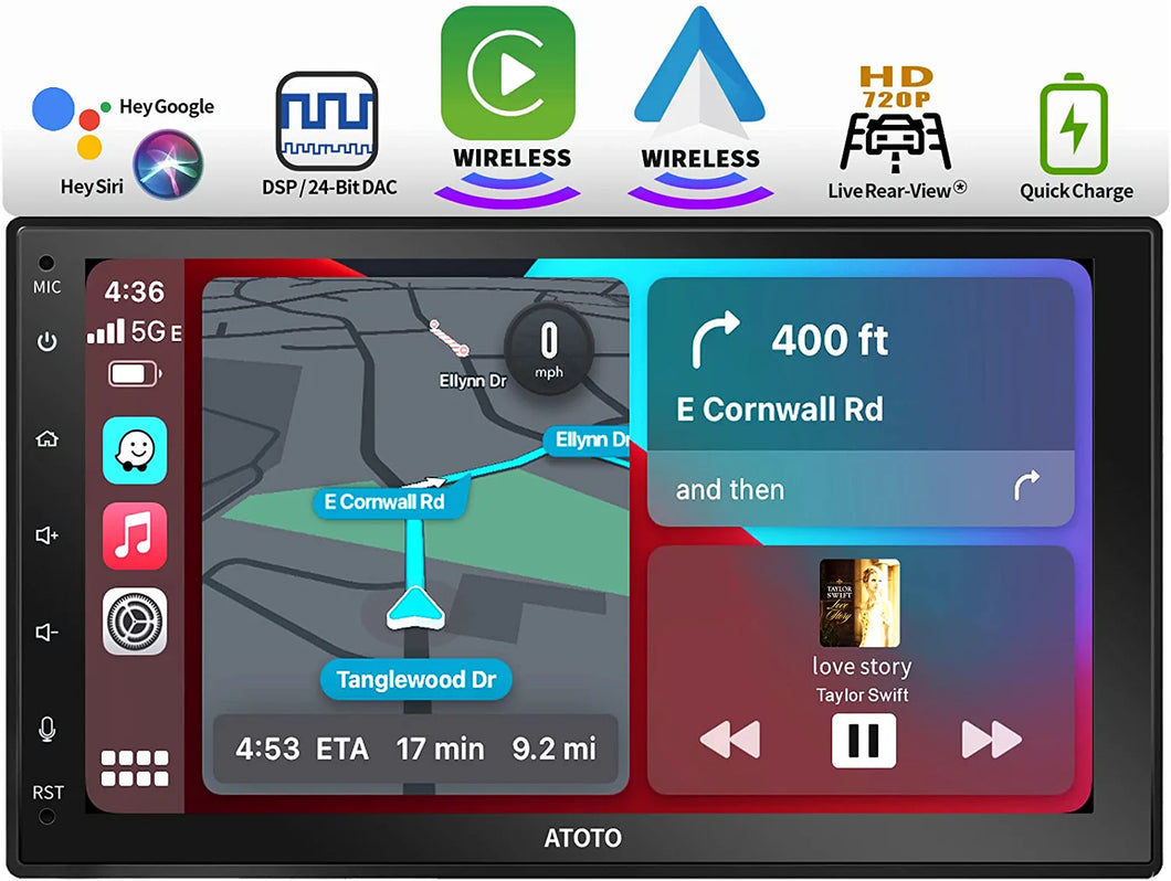 ATOTO F7 WE In-Dash DVD & Video Receivers, 7inch Full F701(B）