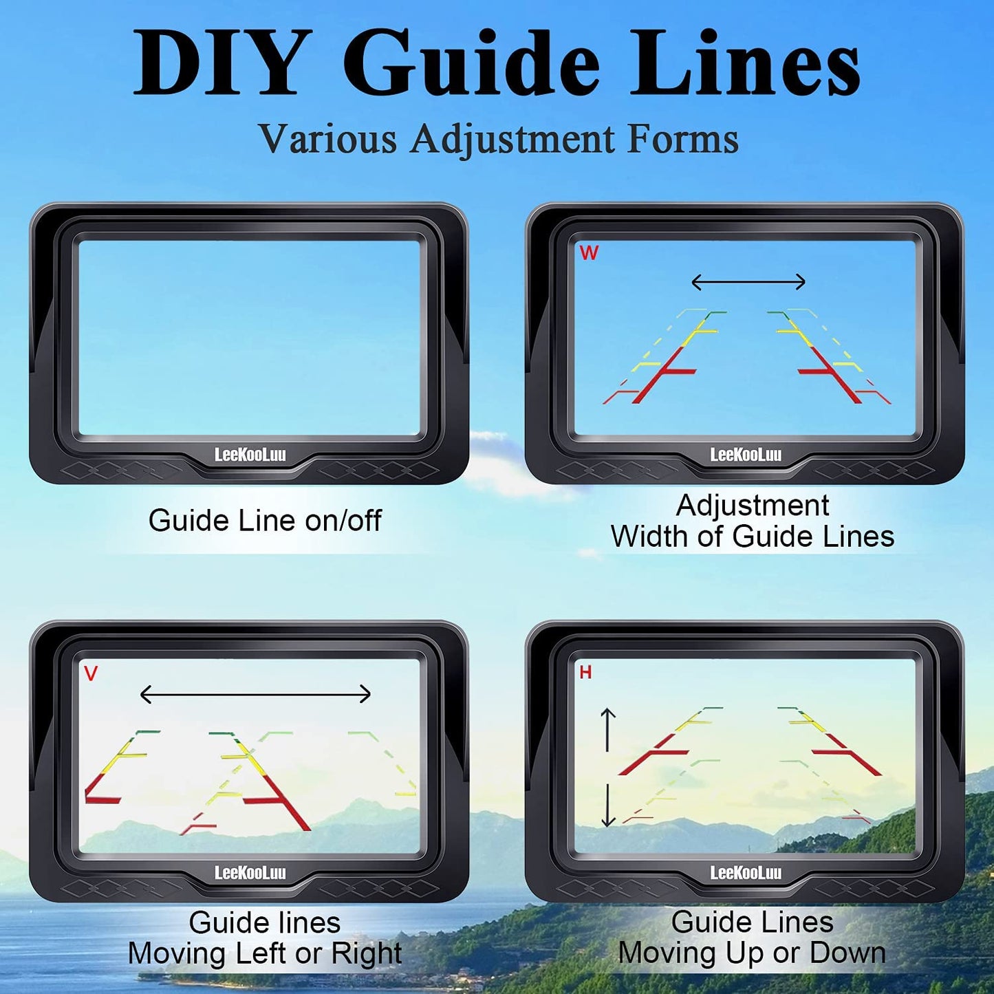 Backup Camera Rear View Monitor Kit HD 1080P for Car Truck Minivan...