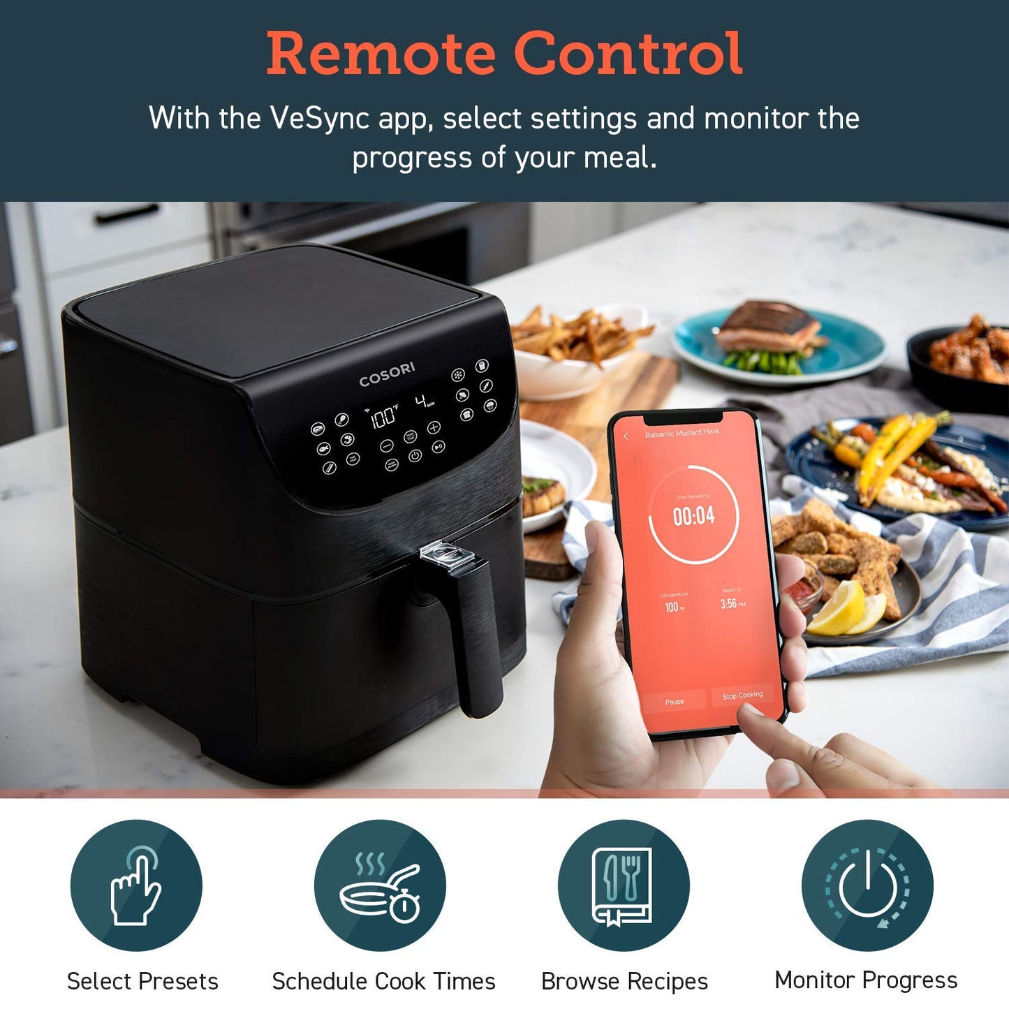 COSORI Smart WiFi Air Fryer 5.8QT(100 Recipes), 1700-Watt 5.8QT,