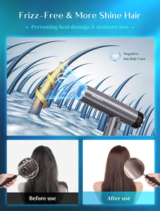 Blow Dryer, Professional Hair Dryer with Negative-Ion,105000RPM High-Speed...