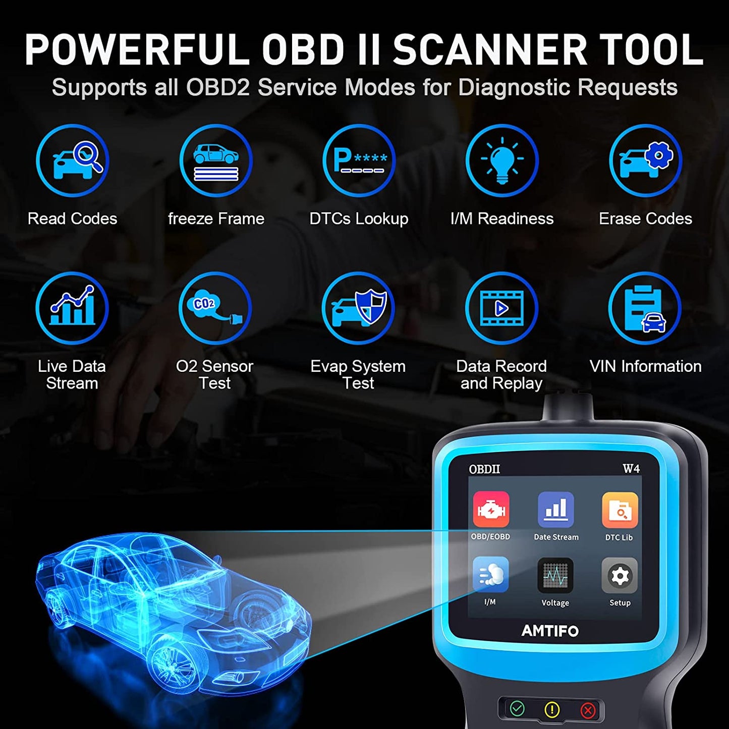 OBD2 Scanner Auto Check Car Engine Clear Fault Code Reader Automotive...