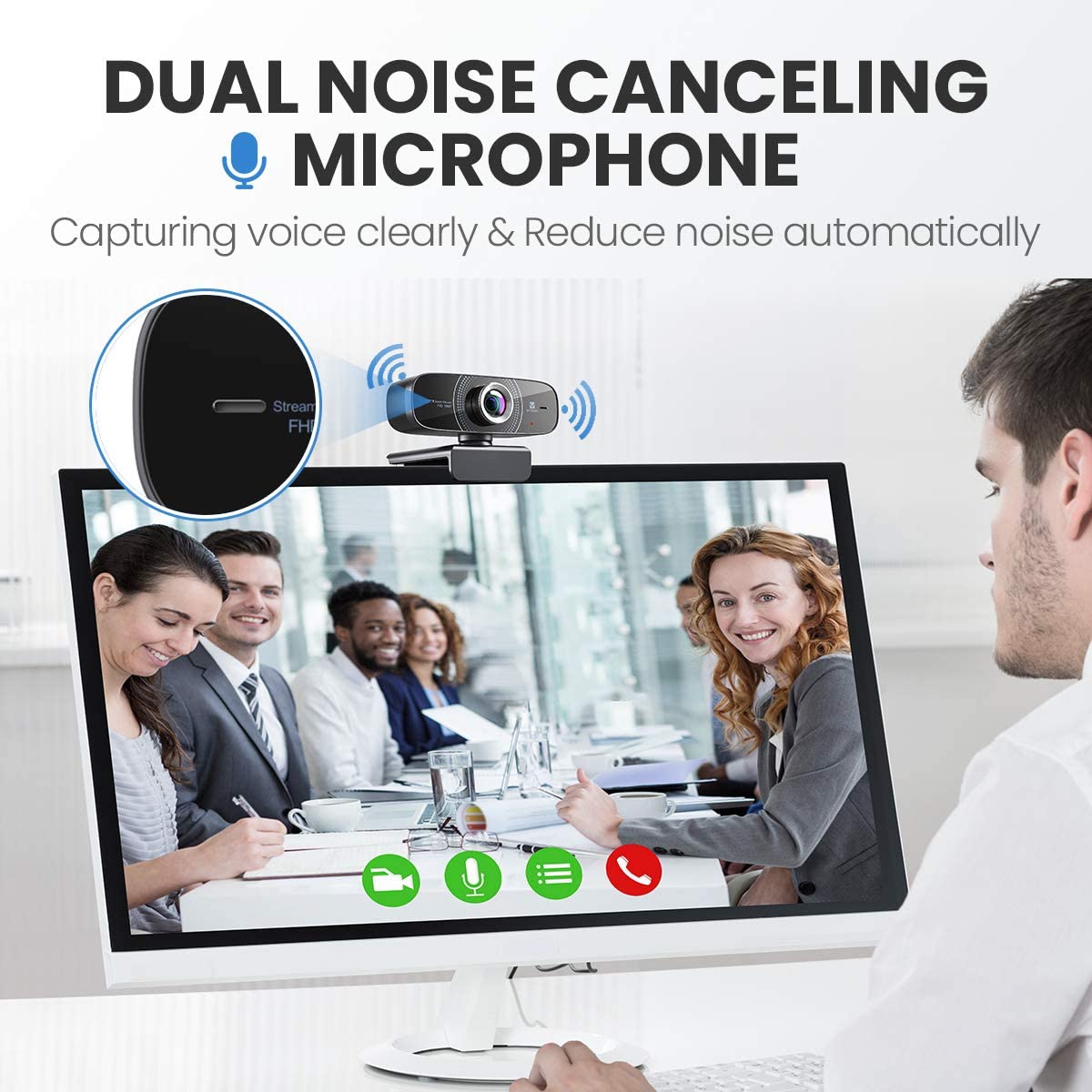 Webcam 1080P with Microphone HD Web Cam 30fps, Vitade 826M USB Computer Web...