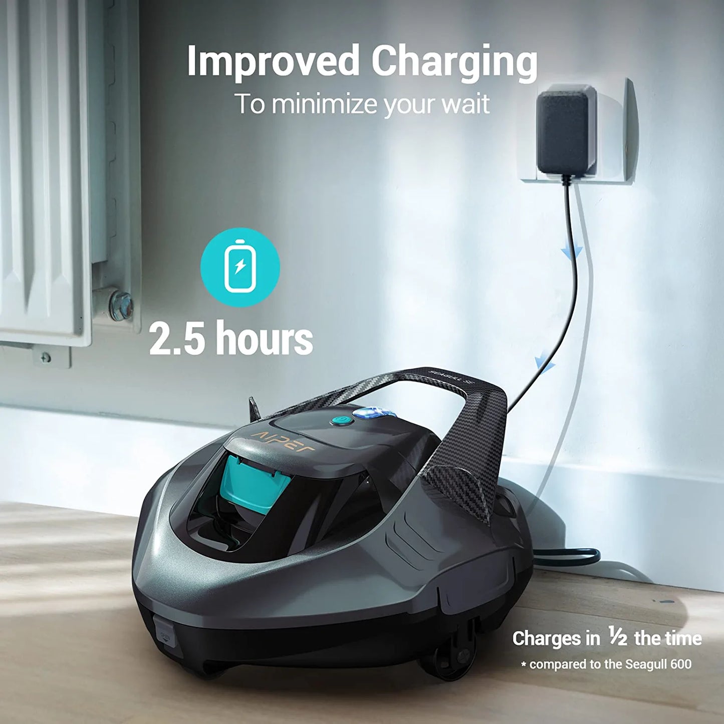 (2023 Upgrade) AIPER Cordless Robotic Pool Cleaner, Vacuum Lasts 90 Gray